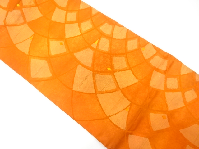 石畳模様織り出し　名古屋帯